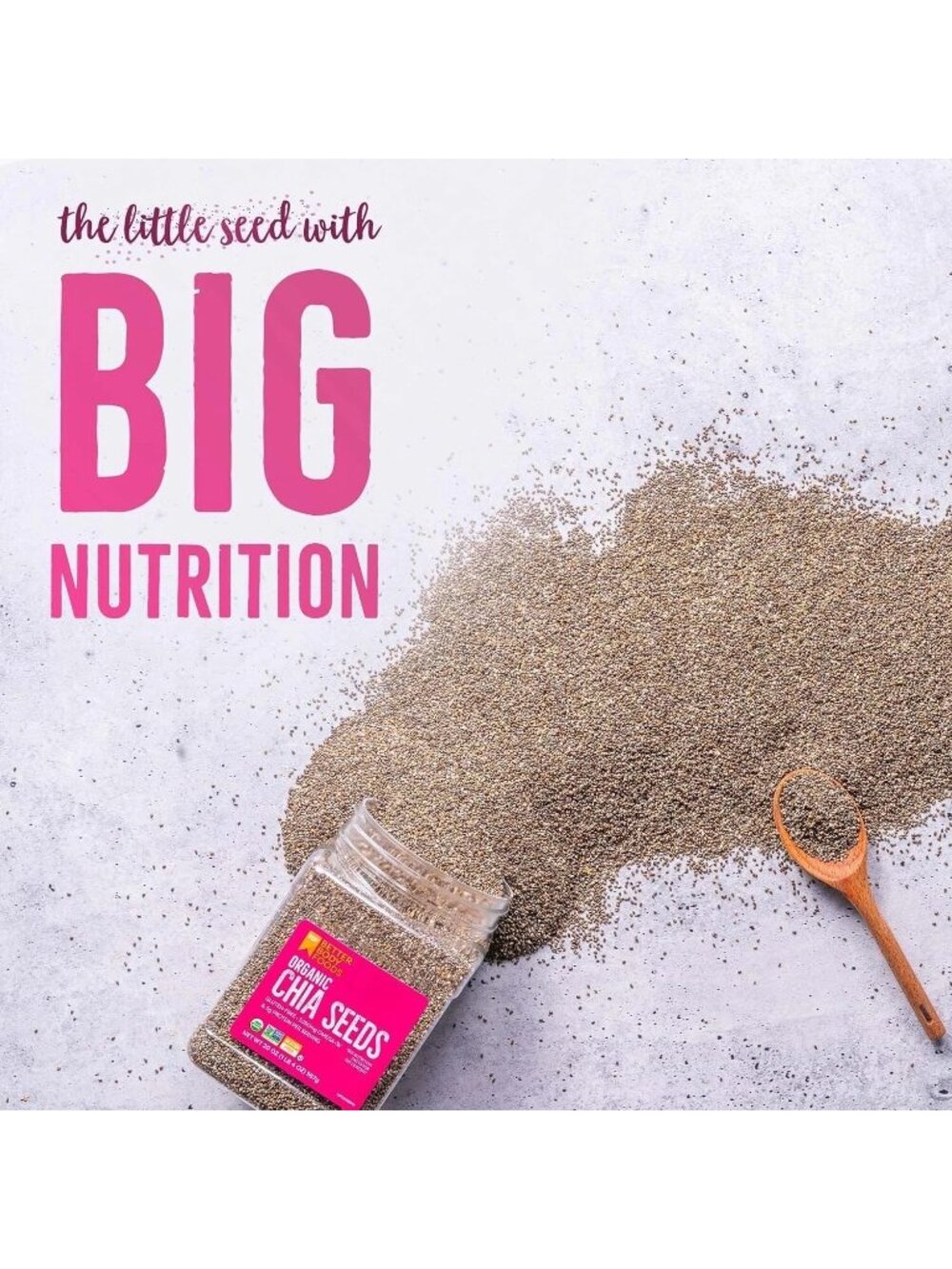 Better Body Foods Organic Chia Seeds 2 Lbs Gluten-Free Non-GMO Expired - Picture 4 of 8